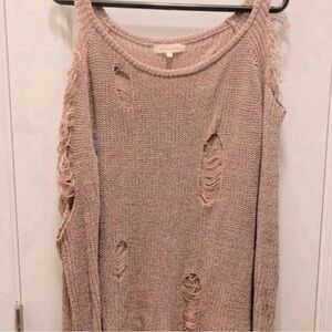 BUCKLE GILDED INTENT DISTRESSED SWEATER
